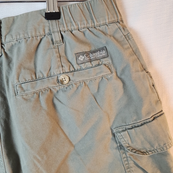 Columbia Mens Olive Green 100% Cotton Cargo Hiking Short Size 34 - Picture 3 of 11